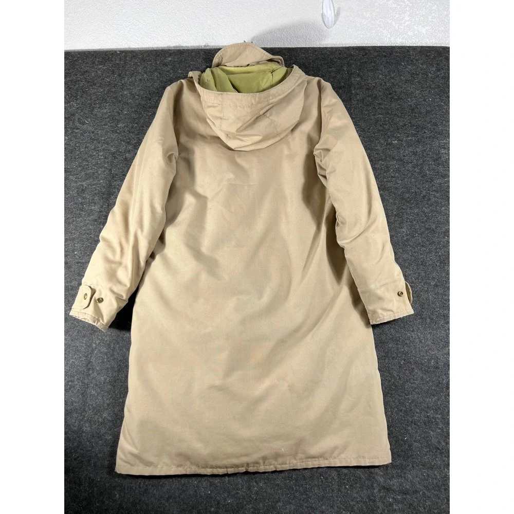 VTG 70s Eddie Bauer Goose Down Parka Tan Khaki Hooded Expedition Coat Mens M